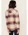 Image #4 - Shyanne Women's Plaid Print Long Sleeve Button-Down Western Shirt, Fuchsia, hi-res