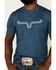 Image #3 - Kimes Ranch Men's Outlier Tech Horns Graphic Performance T-Shirt , Blue, hi-res
