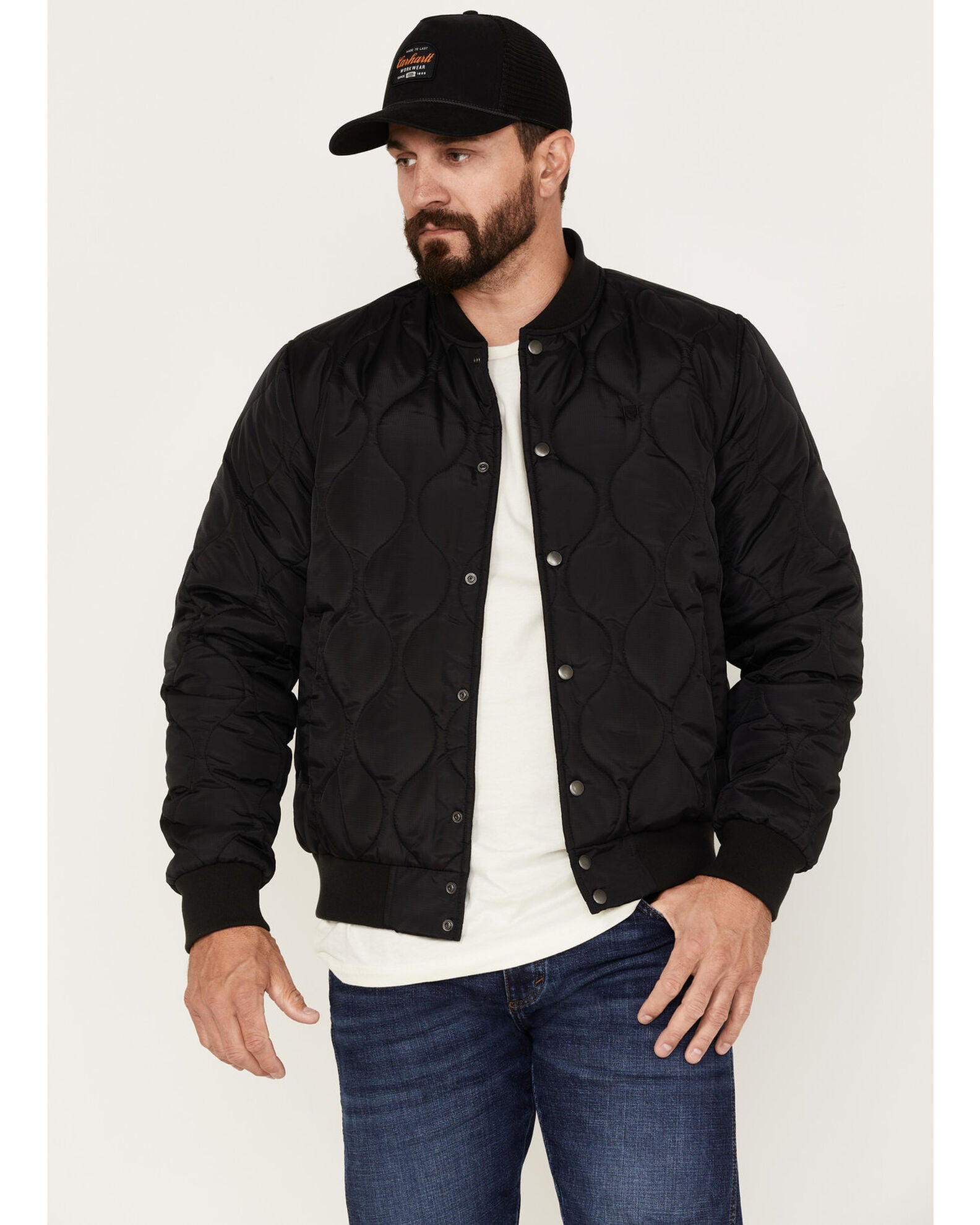 Product Name Brixton Men's Dillinger Quilted Bomber Jacket