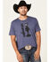 Image #1 - Wrangler Men's Denim Roper Graphic Short Sleeve T-Shirt , Heather Blue, hi-res