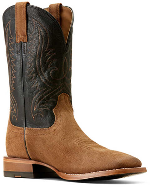 Image #1 - Ariat Men's Circuit Paxton Suede Western Boots - Broad Square Toe , Brown, hi-res