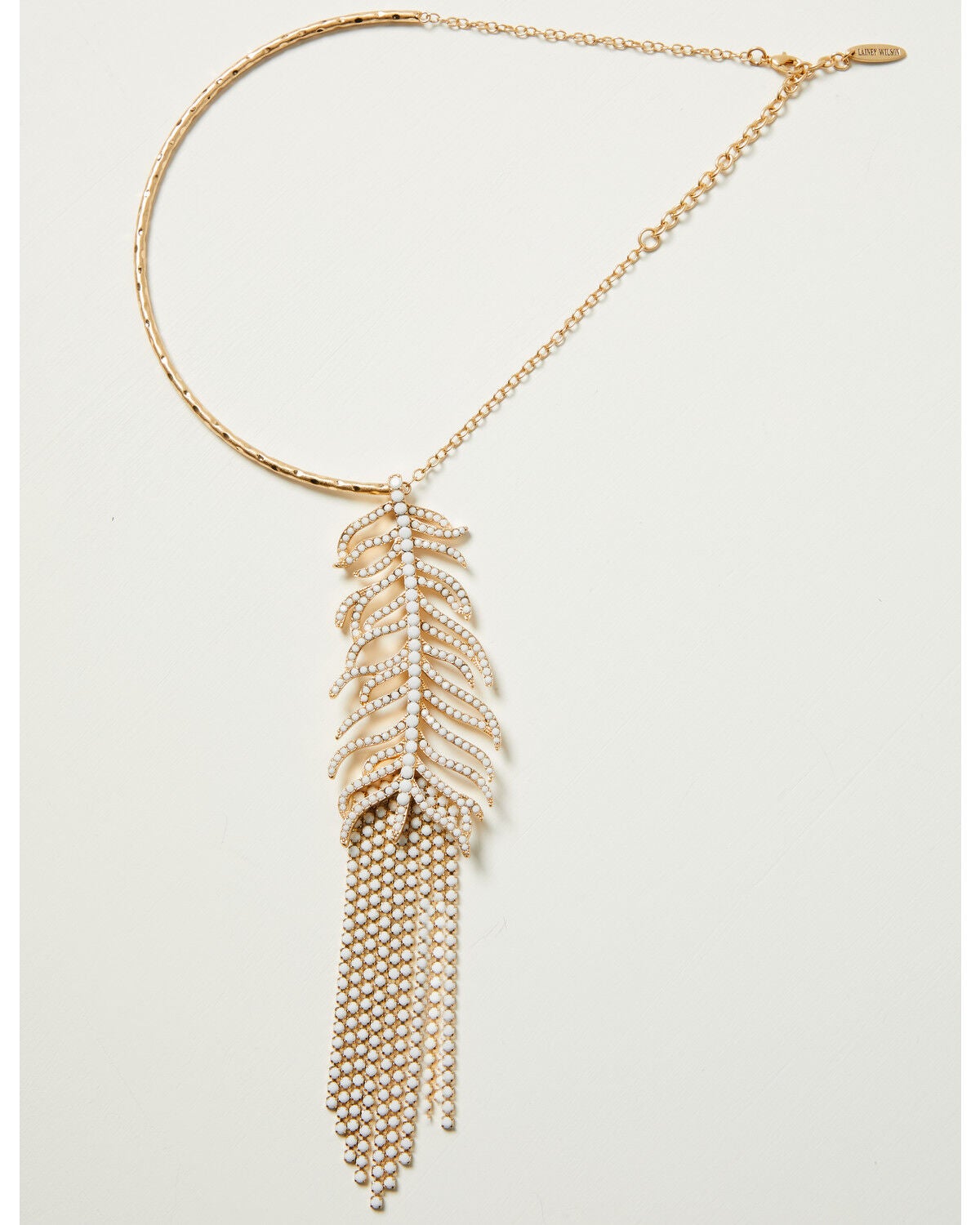 Image #1 - Lainey Wilson Women's Feather Collar Necklace, Gold, hi-res