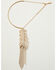 Image #1 - Lainey Wilson Women's Feather Collar Necklace, Gold, hi-res