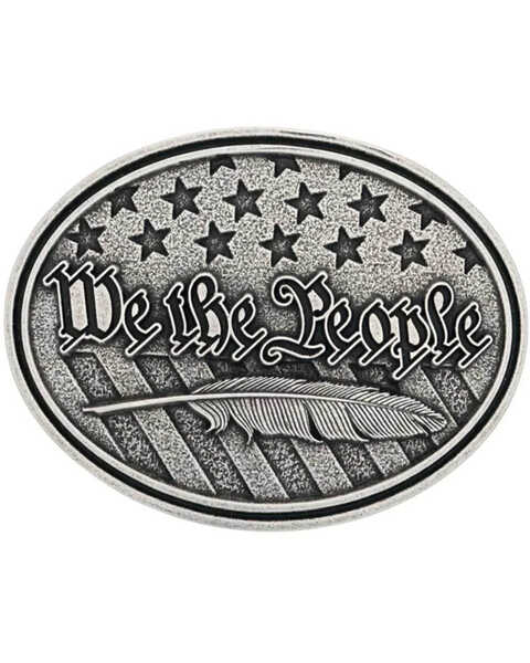 Image #1 - Montana Silversmiths We The People Antiqued Attitude Buckle, Silver, hi-res