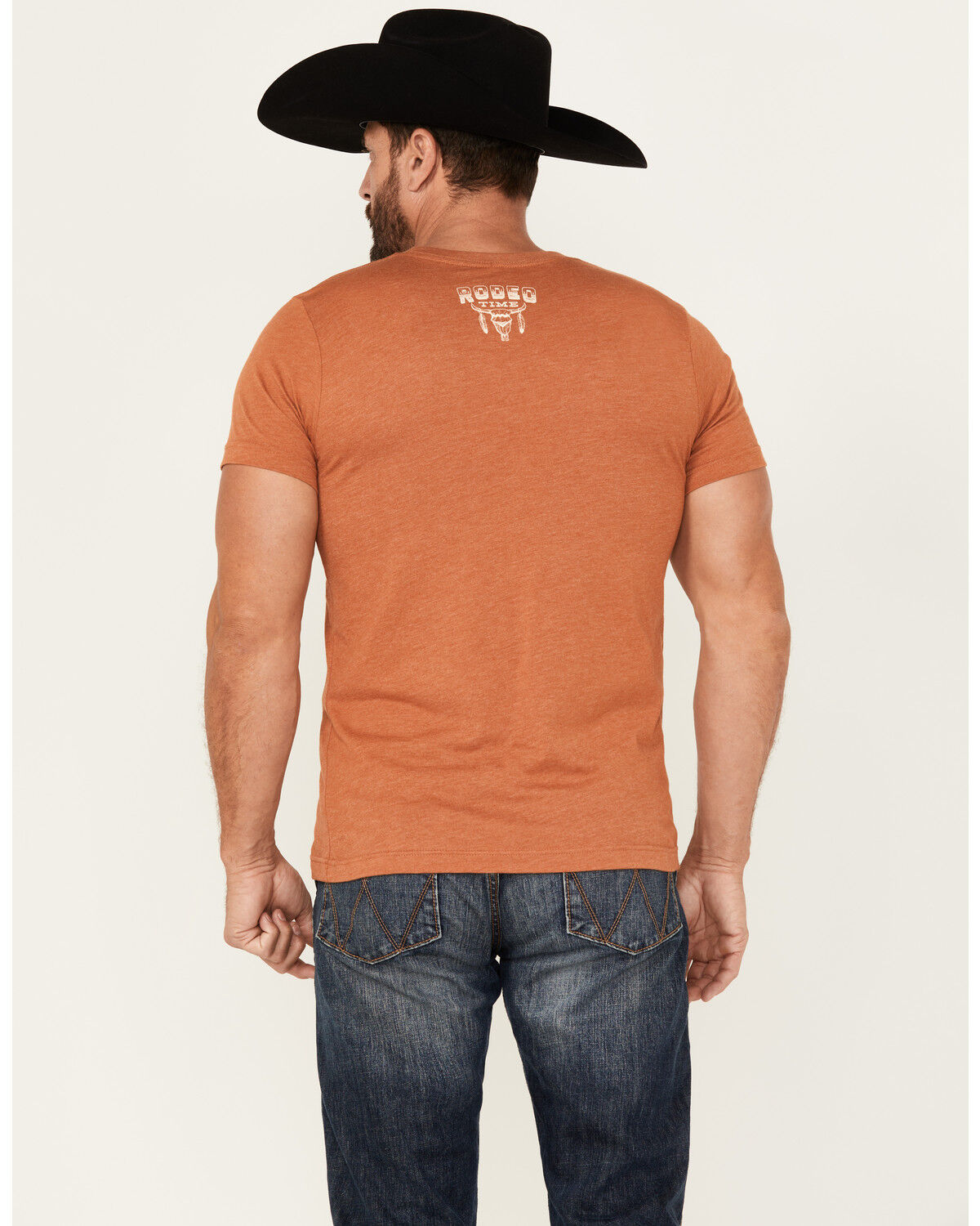 Image #4 - Rodeo Time Men's Just Ranchin' Short Sleeve Graphic T-Shirt, Rust Copper, hi-res