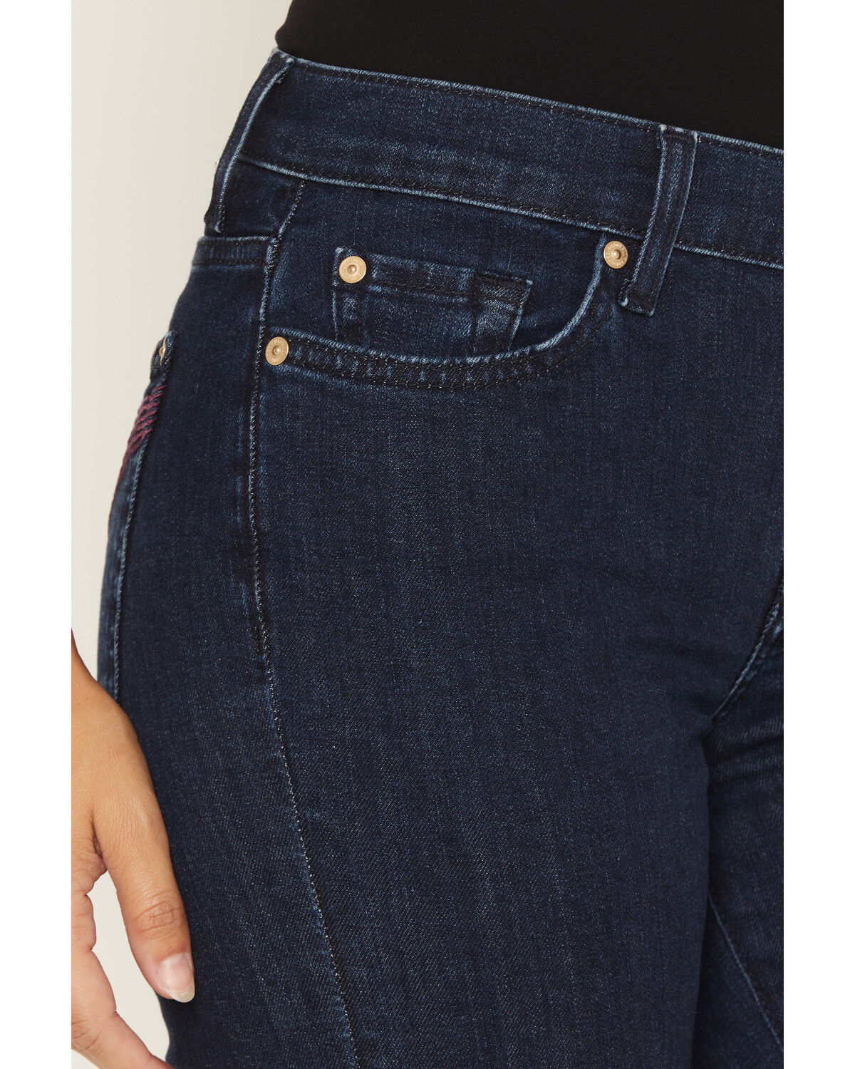 Image #2 - 7 For All Mankind Women's Dark Wash High Rise Slim Illusion Dojo Flare Stretch Denim Jeans, Dark Wash, hi-res
