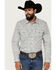 Image #1 - Gibson Trading Co Men's Static Paisley Floral Print Long Sleeve Pearl Snap Western Shirt, White, hi-res