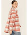 Saints & Hearts Women's Plaid Oversized Shacket, Coral, hi-res