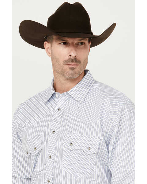 Image #2 - Resistol Men's Merritt Striped Print Long Sleeve Snap Western Shirt, White, hi-res