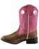 Laredo Girls' Stitched Western Boots - Square Toe, Tan, hi-res
