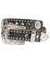 Blazin Roxx Women's Black Tooled Concho Belt, Black, hi-res