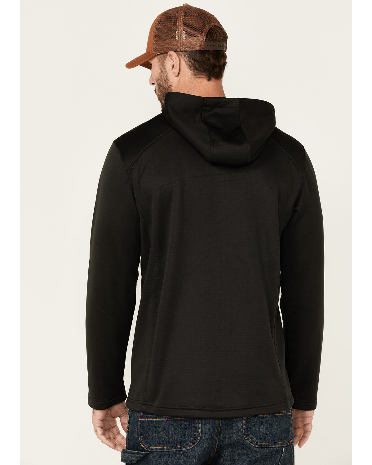 Image #4 - Hawx Men's Merrick Grid Back Zip-Front Fleece Hooded Work Jacket, Black, hi-res