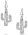 Image #1 - Montana Silversmiths Women's Desert Full Moon Cactus Earrings, Silver, hi-res