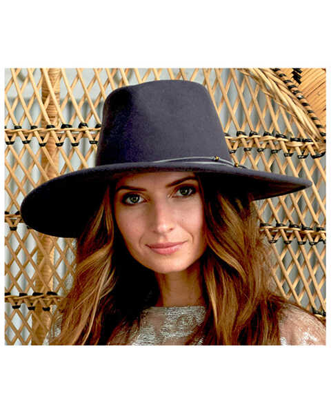 Nikki Beach Women's Grey Steele Soul Gypsy Wool Felt Western Fedora Hat , Grey, hi-res