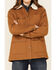 Image #3 - Shyanne Women's Brown Sherpa Lined Canvas Storm-Flap Barn Jacket , , hi-res
