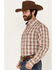 Image #2 - George Strait by Wrangler Men's Plaid Print Long Sleeve Button-Down Stretch Western Shirt, Brown, hi-res