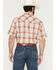 Image #4 - Ely Walker Men's Plaid Print Short Sleeve Pearl Snap Western Shirt, Gold, hi-res
