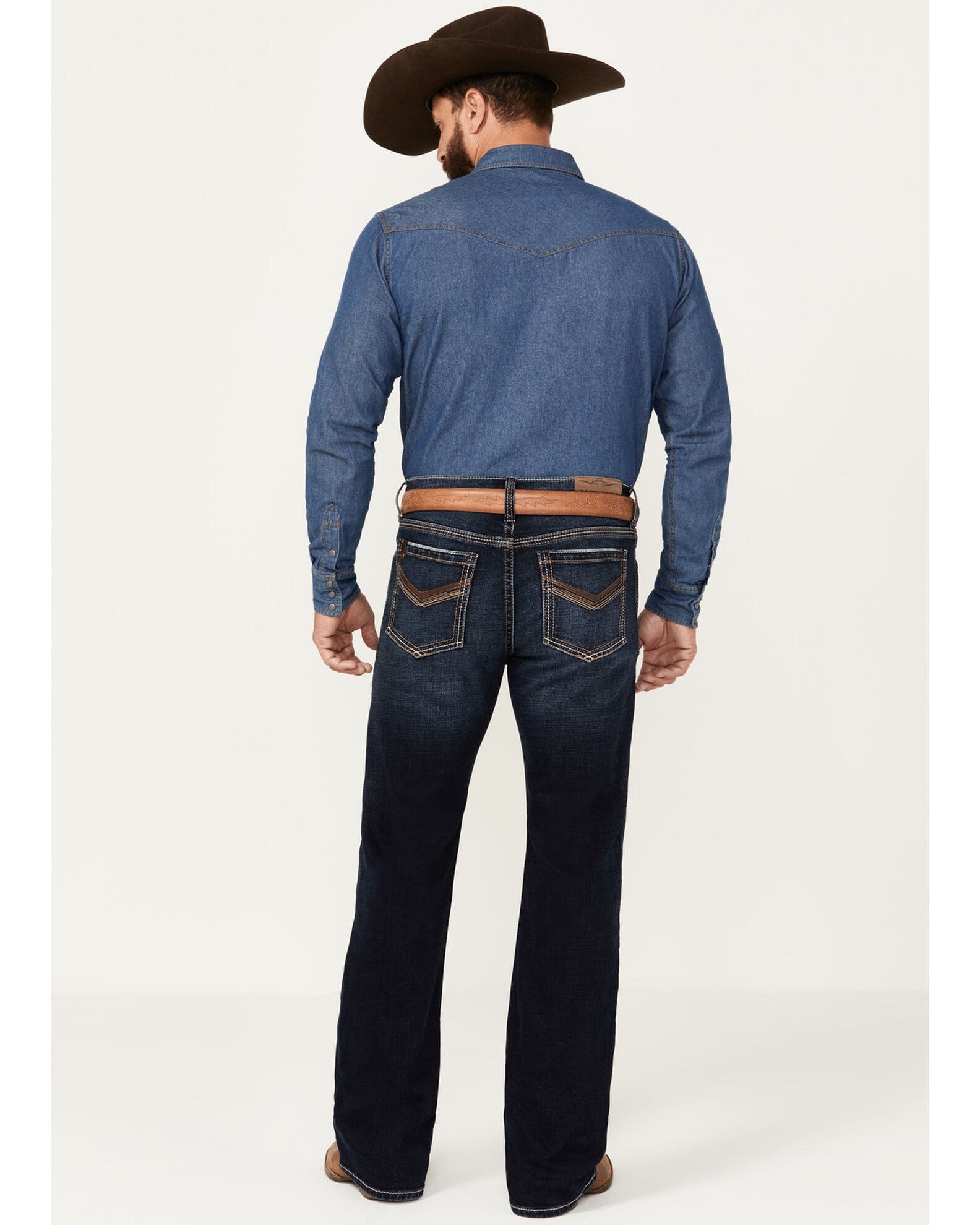 Cody James Men's Roadhouse Dark Rigid Relaxed Bootcut Jeans Boot