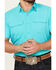 Image #3 - Ariat Men's VentTEK Outbound Solid Fitted Short Sleeve Performance Shirt, Turquoise, hi-res