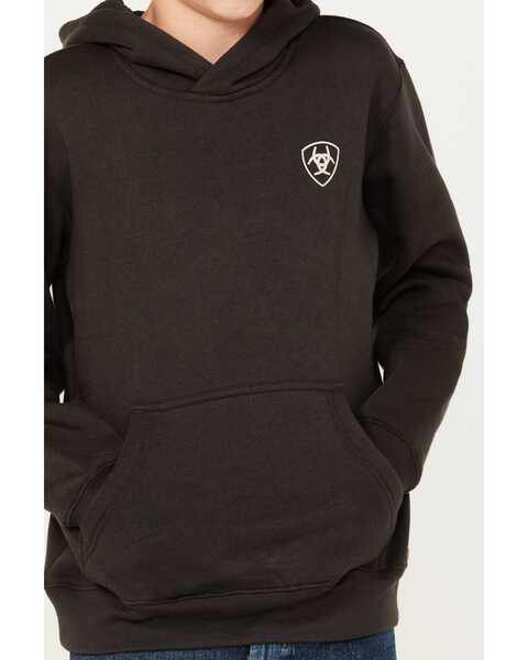 Image #3 - Ariat Boys' Arrowhead 2.0 Hooded Sweatshirt , Black, hi-res