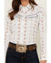 Image #3 - Cumberland Outfitters Floral Long Sleeve Pearl Snap Western Shirt, White, hi-res