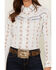 Image #3 - Cumberland Outfitters Floral Long Sleeve Pearl Snap Western Shirt , White, hi-res
