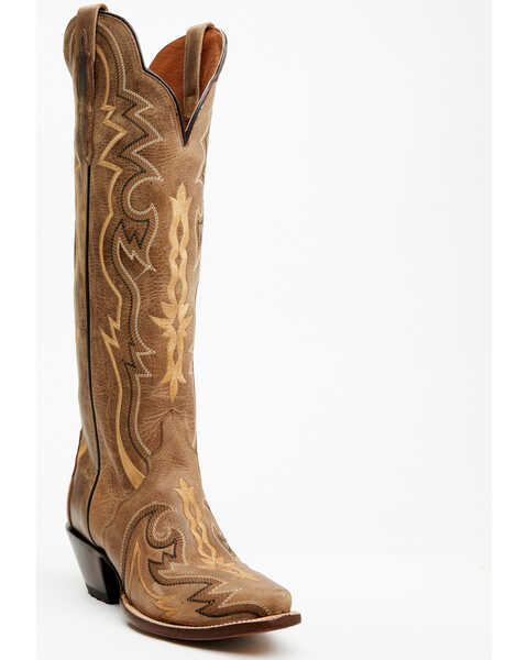 Dan Post Women's Triad Silvie Tall Western Boots - Snip Toe , Brown, hi-res