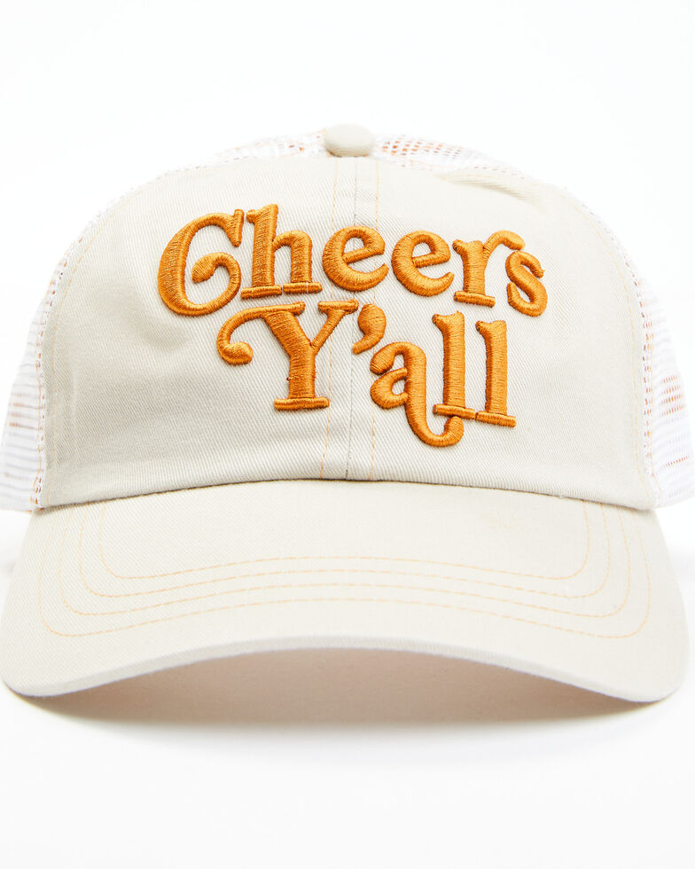 Idyllwind Women's Cheers Ya'll Embroidered Mesh-Back Ball Cap , Beige/khaki, hi-res