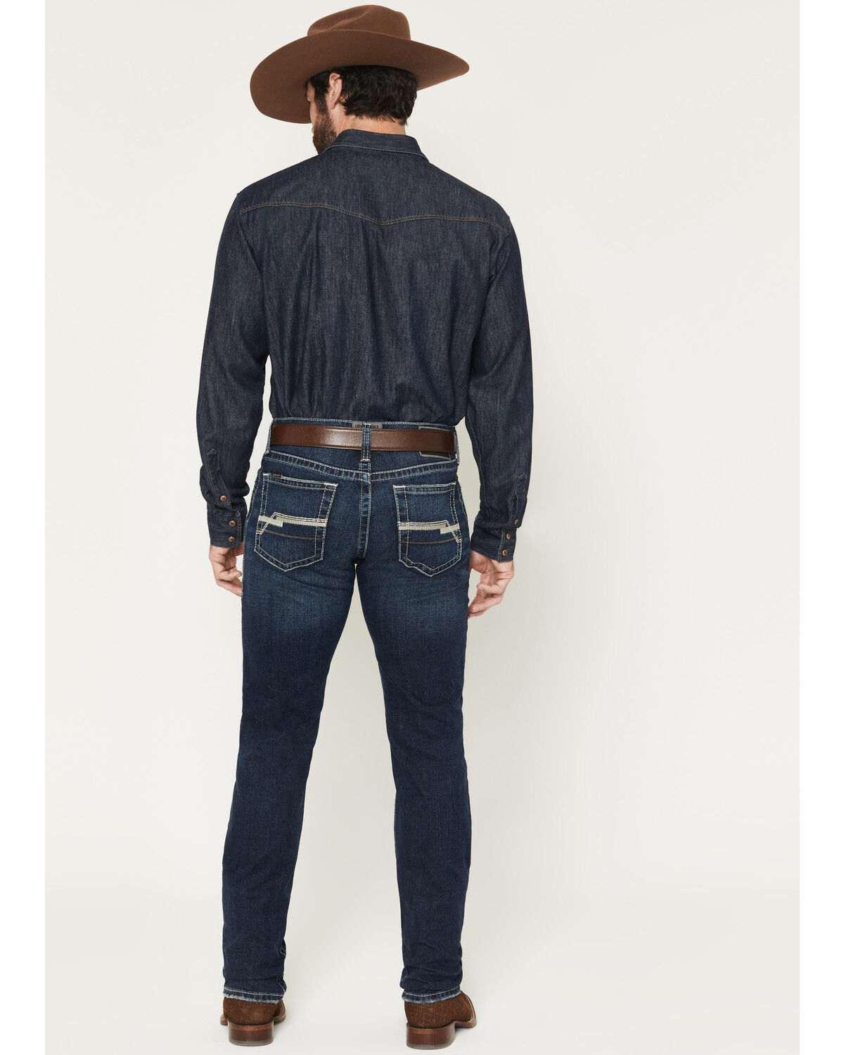Image #3 - Ariat Men's M8 Hillcrest Matthew Dark Wash Modern Slim Straight Stretch Denim Jeans, Dark Wash, hi-res