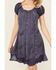 Image #3 - Gunit Women's Denim Floral Short Sleeve Mini Dress, Blue, hi-res