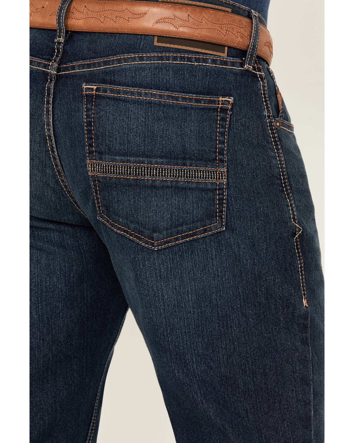 Image #4 - Ariat Men's M4 Colman Porter Dark Wash Relaxed Bootcut Stretch Denim Jeans - Big, Dark Wash, hi-res