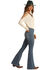 Rock & Roll Denim Women's Light Wash High Rise Flare Pull on Denim Jeans, Light Blue, hi-res
