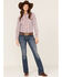 Image #2 - Roper Women's Plaid Print Long Sleeve Pearl Snap Western Shirt, Multi, hi-res