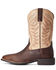 Image #2 - Ariat Men's Amos Barley Western Performance Boots - Broad Square Toe, Tan, hi-res