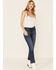 Image #1 - Levi's Women's Classic Straight Mid Rise Maui Waterfall Jeans, Blue, hi-res