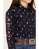 Ariat Girls' Team Kirby Long Sleeve Button Down Western Shirt, Navy, hi-res