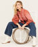 Image #4 - Panhandle Women's Ombre Puff Long Sleeve Snap Western Shirt, Coral, hi-res
