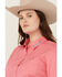 Image #3 - Ariat Women's Team Kirby Wrinkle Resistant Long Sleeve Button-Down Stretch Western Shirt - Plus, Bright Pink, hi-res
