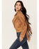 Image #2 - Idyllwind Women's Boxcroft Fringe Moto Jacket, Tan, hi-res