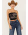 Youth in Revolt Women's Live To Ride Americana Sleeveless Graphic Top, Black, hi-res