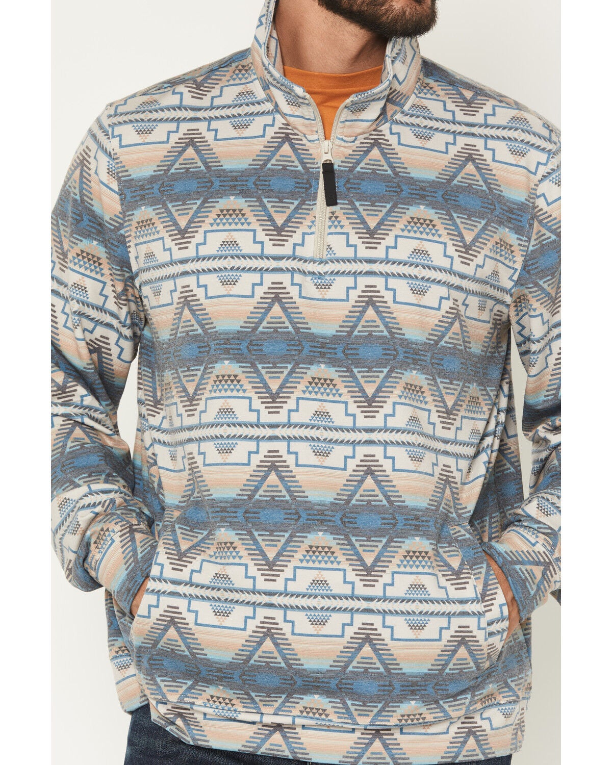 Image #3 - Rock & Roll Denim Men's Southwestern Print Pullover, Tan, hi-res