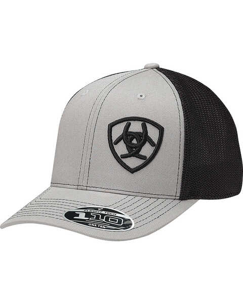 Ariat Men's Grey Contrasting Shield Baseball Cap , Grey, hi-res