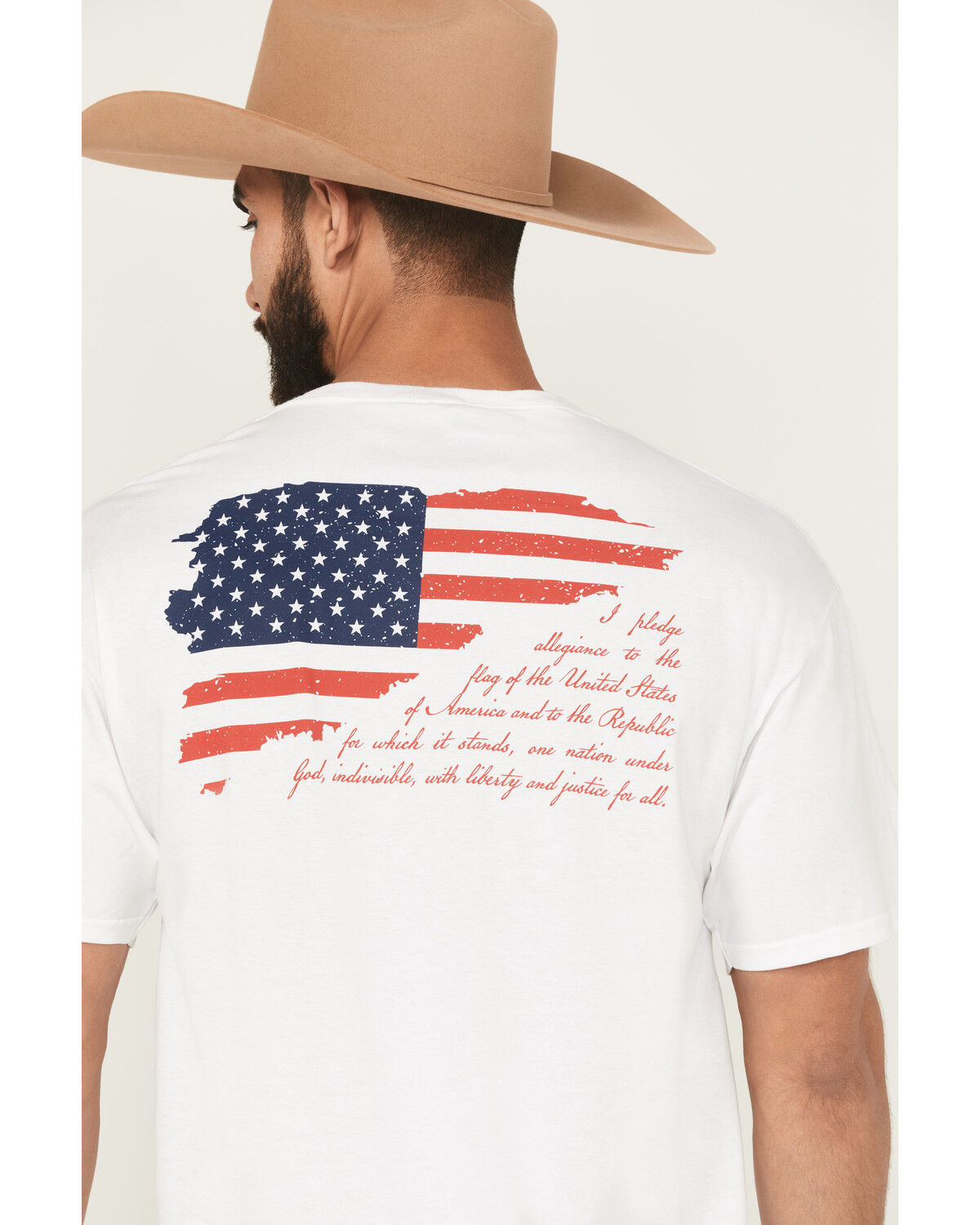 Image #4 - Kick Brass Men's Pledge Of Allegiance Short Sleeve Graphic T-Shirt, White, hi-res