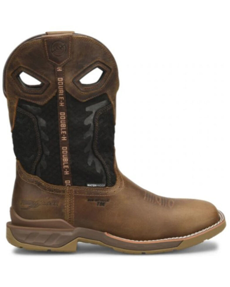 Double H Men's Zenon Western Work Boots - Soft Toe, Brown, hi-res