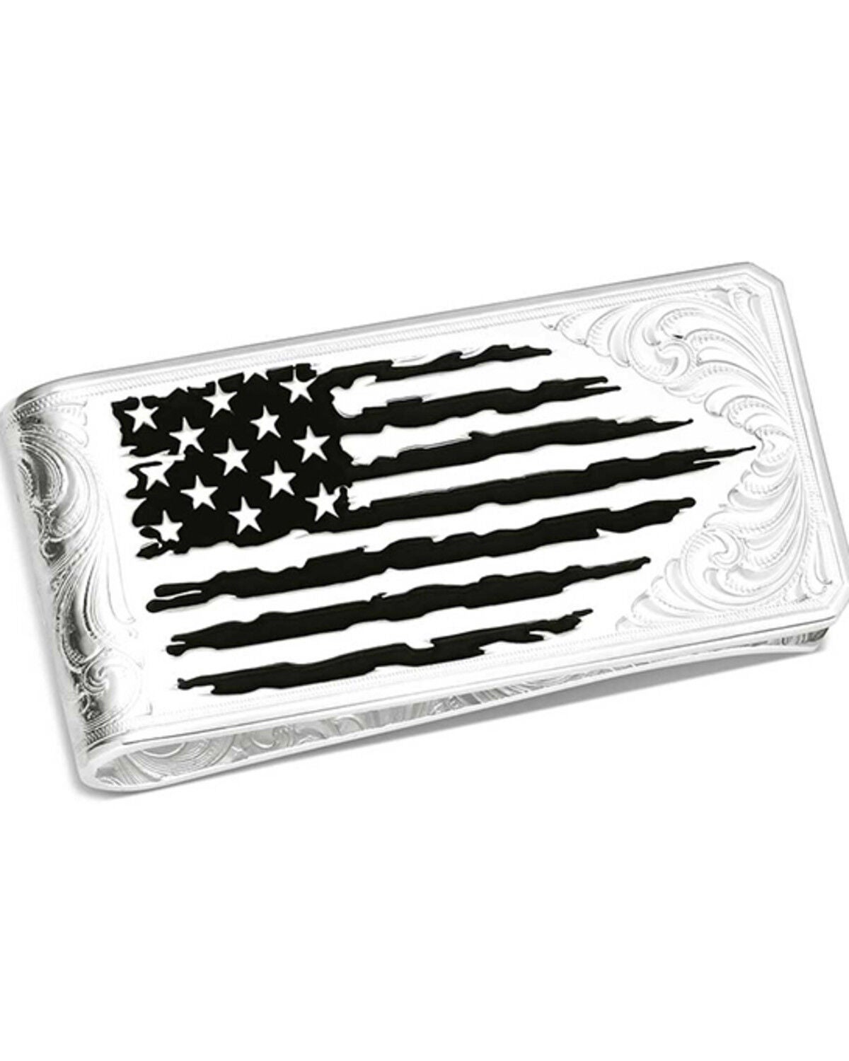 Image #1 - Montana Silversmiths Men's American Flag Money Clip, Silver, hi-res