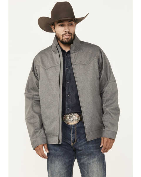 Image #1 - Cinch Men's Textured Concealed Carry Softshell Jacket, Grey, hi-res