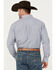 George Strait by Wrangler Men's Plaid Print Long Sleeve Button-Down Western Shirt, Navy, hi-res