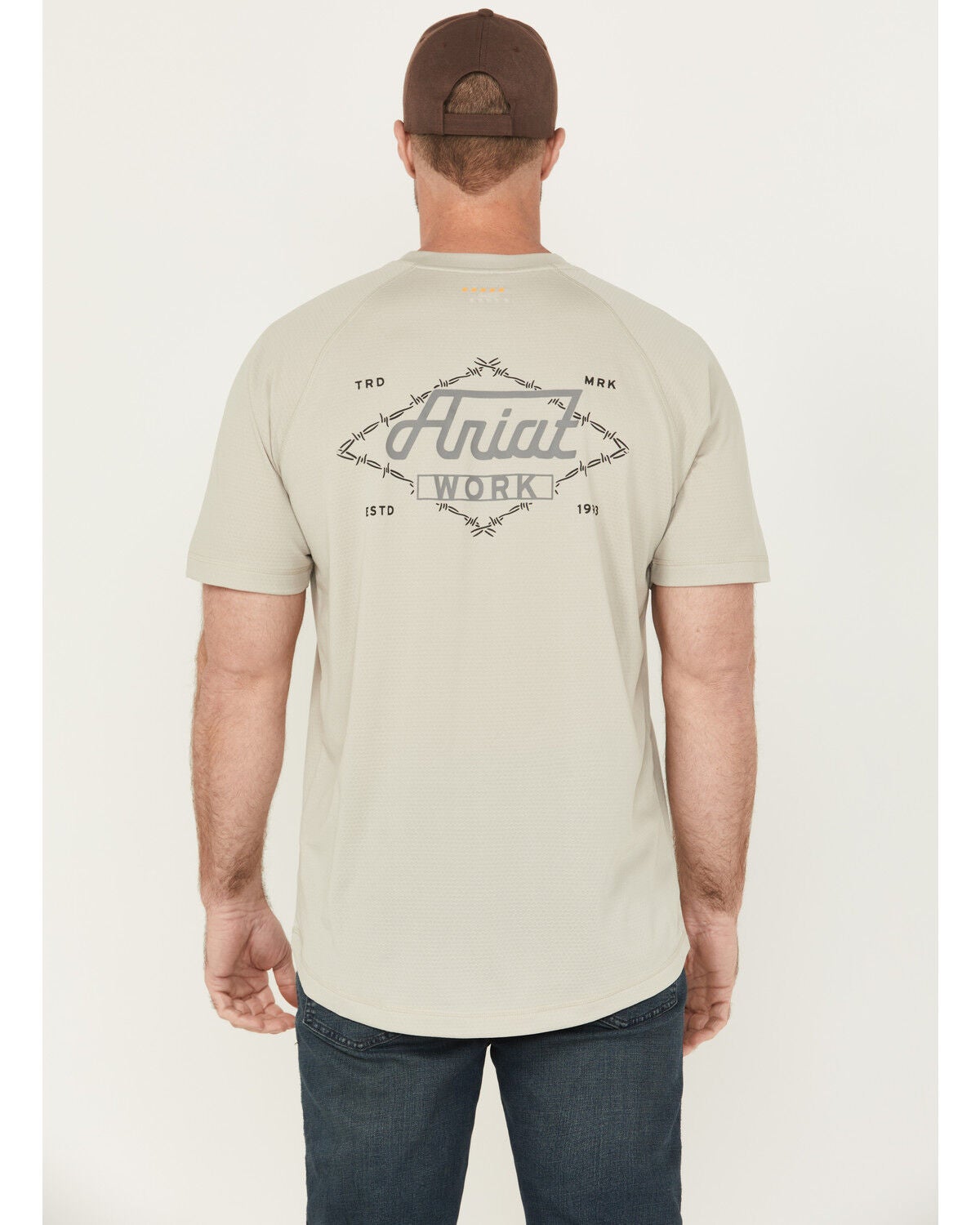 Ariat Men's Rebar Heat Fighter Wired Short Sleeve Pocket Work Shirt, Grey, hi-res