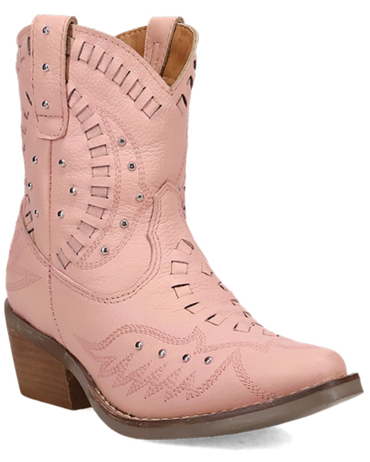 Dingo Girls' Precious Western Booties - Snip Toe, Pink, hi-res