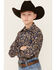 Image #2 - Cowboy Hardware Boys' Paisley Print Long Sleeve Snap Western Shirt, Navy, hi-res